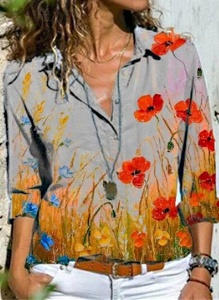 

Fashion women shirts casual loose shirt women all-match long-sleeved top