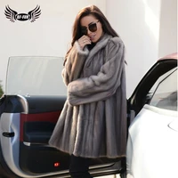 luxury mink fur coat winter women real mink fur jacket with lapel collar full pelt natural fur coat woman fashion outwear 2022