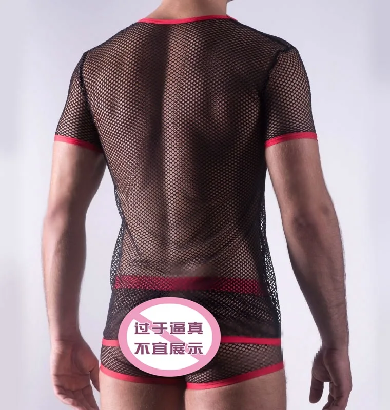 Men Sexy Mesh Lingerie nightclub men dancer Costume Hot Erotic Slim Fit Cosplay Sets Halloween | Тематическая одежда и