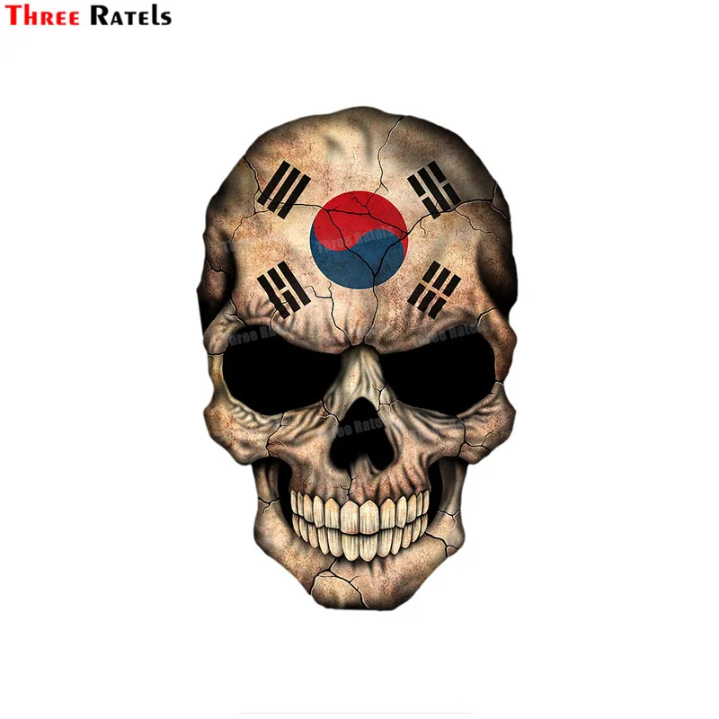 Три Ratels A202 Темный южнокорейский флаг череп Джефф Бартель для топливного бака