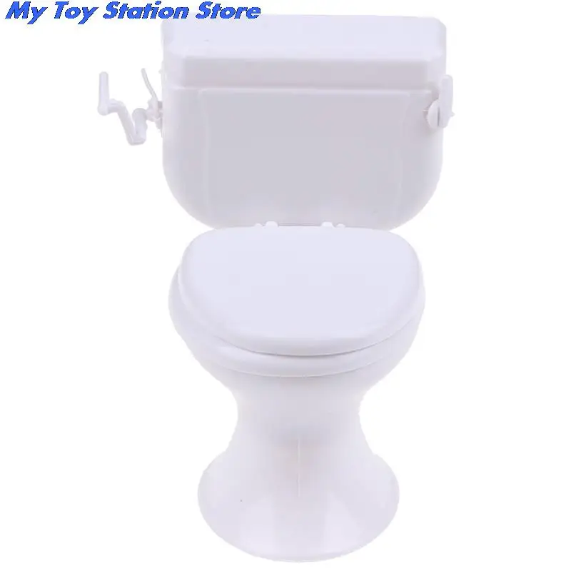 Vintage Dollhouse Furniture Bathroom Modeling White Toilet Doll House Miniature Baby Pretend Toys Dolls Accessories |
