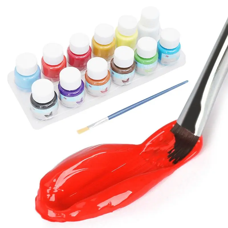 

Acrylic Paint Set 12 Colors Art Supplies for Crafts Non Toxic Vibrant Colors G8TA