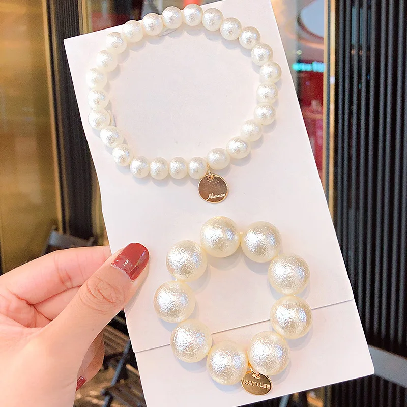 

2020 New Women Elegant Pearls Elastic Hair Bands Ponytail Holder Scrunchie Headband Sweet Rubber Bands Fashion Hair Accessories