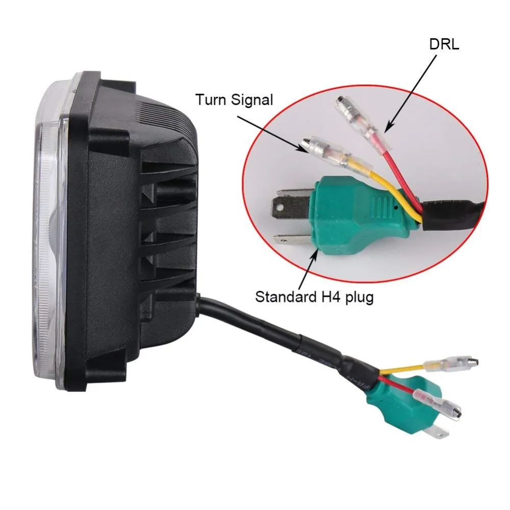 Новинка 4x6 светодиодные фары DIY RGB гало Белый DRL квадратные Запечатанные