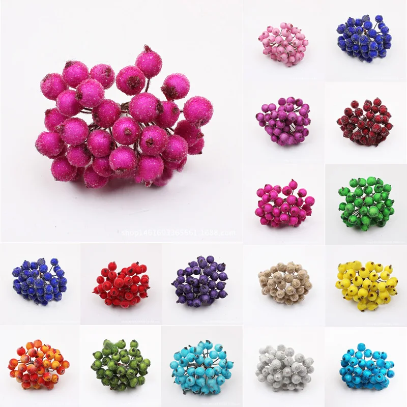 40 шт. Рождественский матовый фруктовый ягодный искусственный цветок украшение