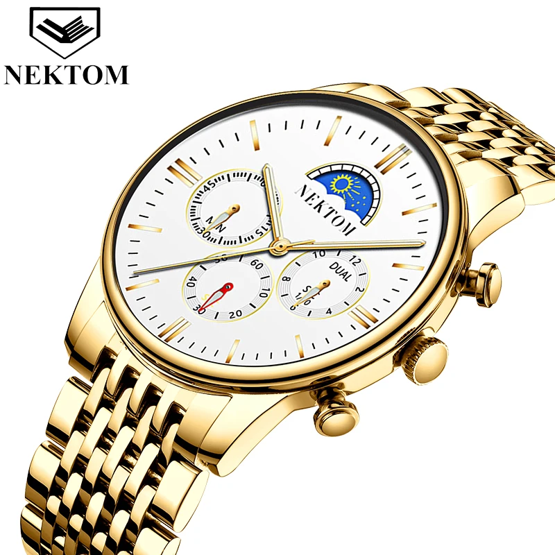 Часы Nektom кварцевые новые модные креативные Роскошные Звездные бизнес спортивные