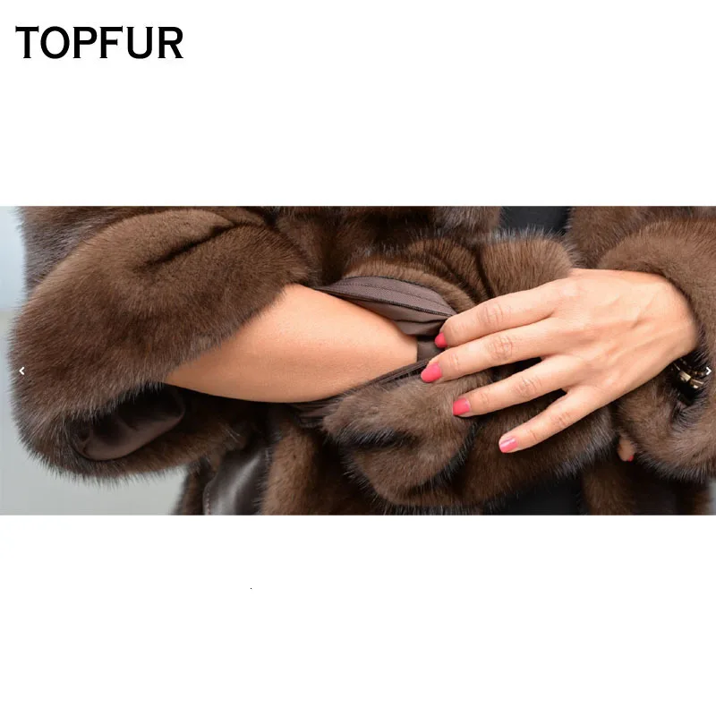 TOPFUR, новинка, модное короткое зимнее женское пальто, пальто из натурального меха для женщин, натуральный мех норки, верхняя одежда и пальто, черные Базовые Куртки