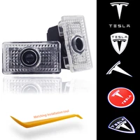 led car door welcome light laser projector ghost shadow lights nano decorative signal lamp for tesla model 3 y x s accessories