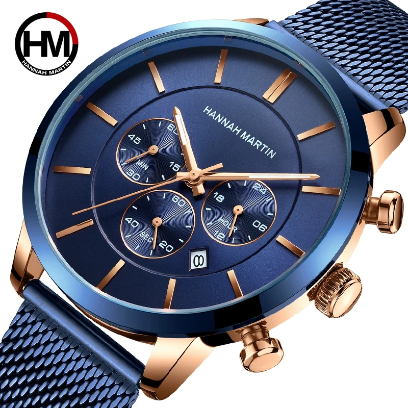 

Luxury Fashion Mens Wristwatches Waterproof Male Multi-function Calendar Japanese Movement Quartz Business Classic Watch Gift