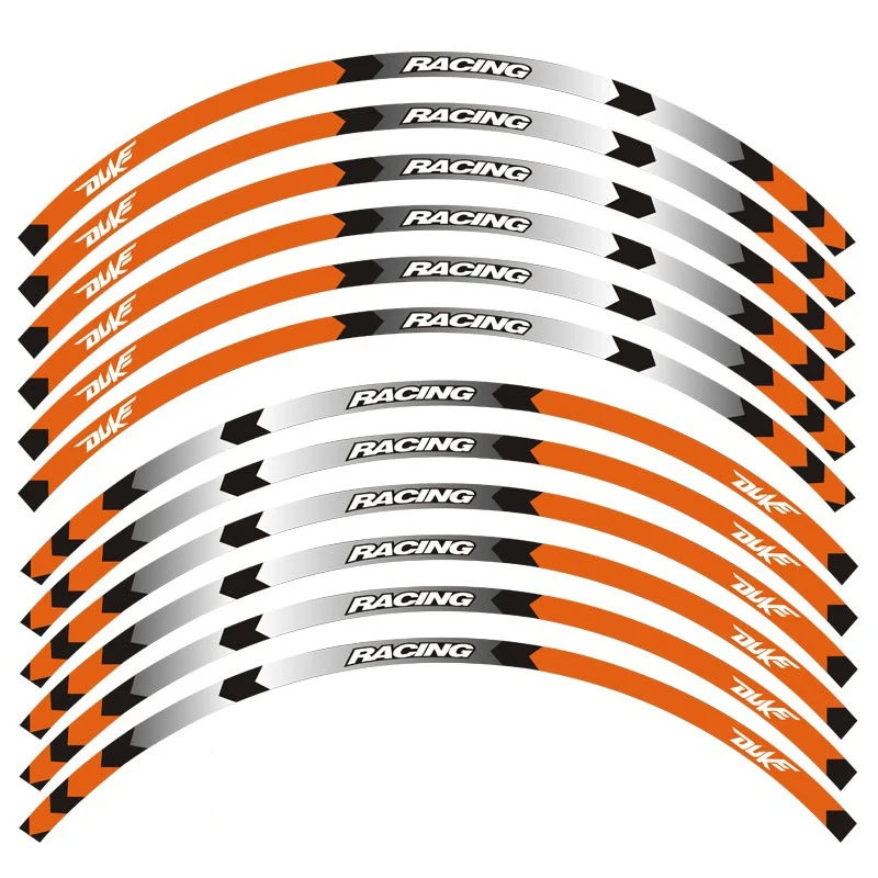 12 шт./компл. подходит колеса мотоцикла Стикеры полосой Светоотражающие Обода для