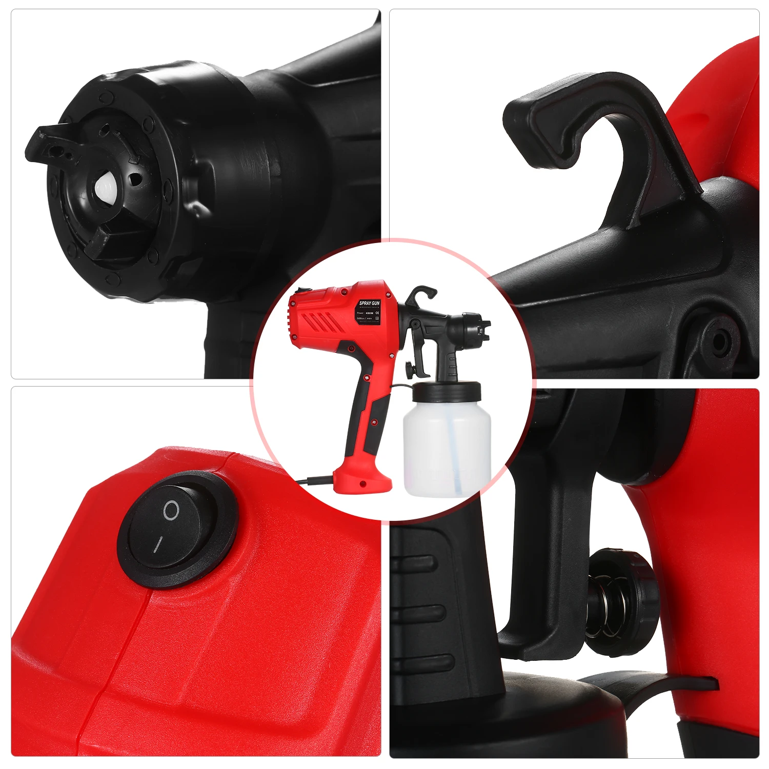 Portable High-pressure Electric HVLP Paint Sprayer Airbrush Gun Removable Adjustable Spray for Car and Home | Инструменты