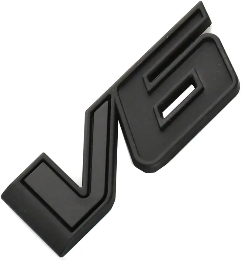 

1pcs V6 Emblem 3D Badge Truck Nameplate Sticker Decal (Matte Black)