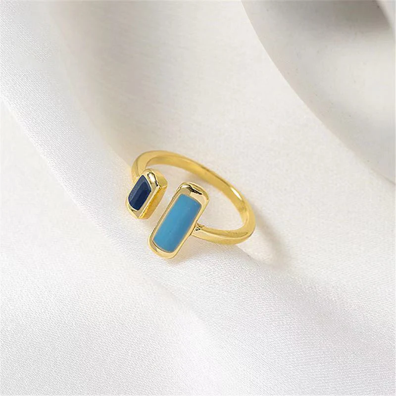 

New Fashion Geometric Square Opening Rings For Woman Vintage Gothic Luxury Adjustable Finger Ring Girl Party Personality Jewelry