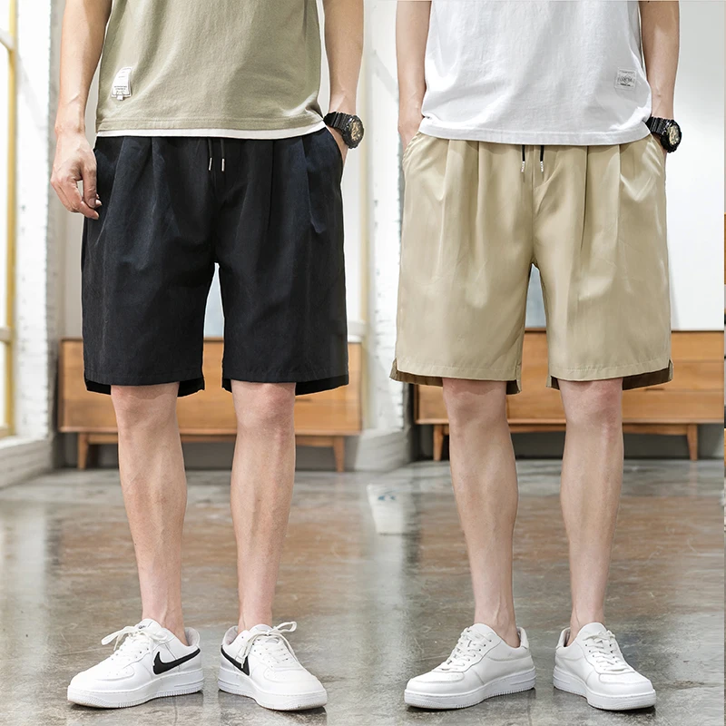 

Men's Casual Bermuda Shorts Streetwear Man Casual Shorts Solid Color Fashion Mens Beach Shorts 2020 Summer New Dropshipping