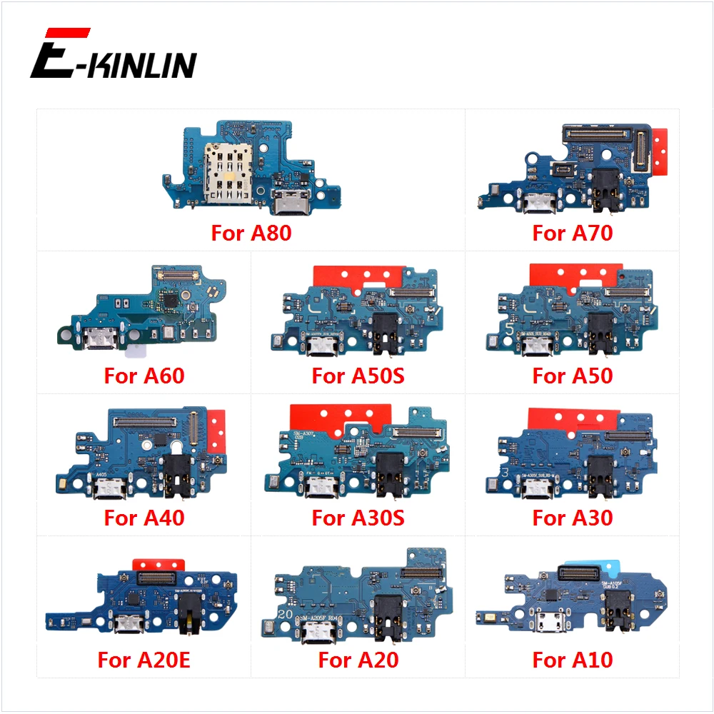 Разъем зарядного порта части платы гибкий кабель микрофон для Samsung Galaxy A80 A70 A60 A50S