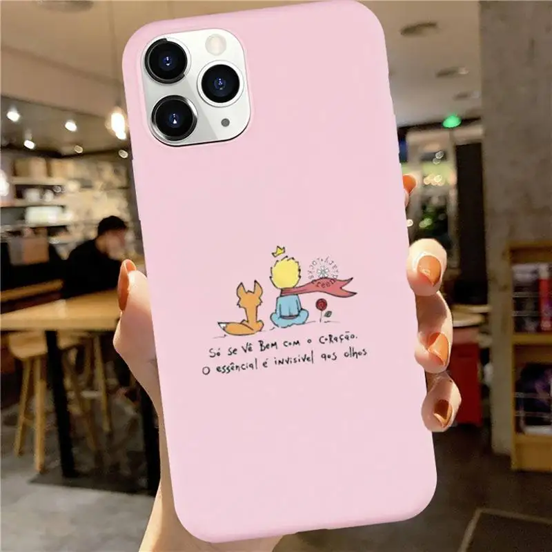 

Cute Little Prince art Phone Case Candy Color for iPhone 6 7 8 11 12 s mini pro X XS XR MAX Plus