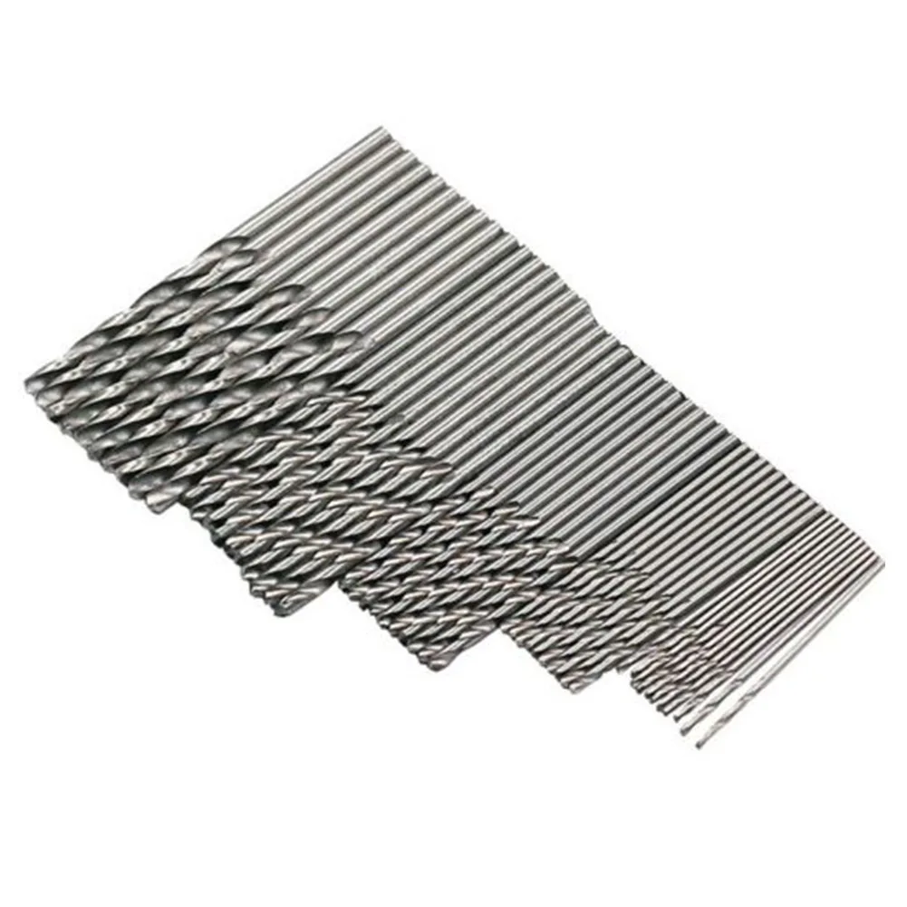 

50pcs 1/1.5/2/2.5/3mm Positioning Drill Bit Set Accurate Twisted Titanium Coated Woodworking Tools HSS DIY Home Spiral Grooves