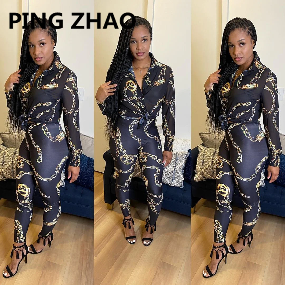 

Пикантный комплект для ночного клуба PING ZHAO с длинным рукавом и принтом в полоску, праздничный женский модный костюм, новинка 2021