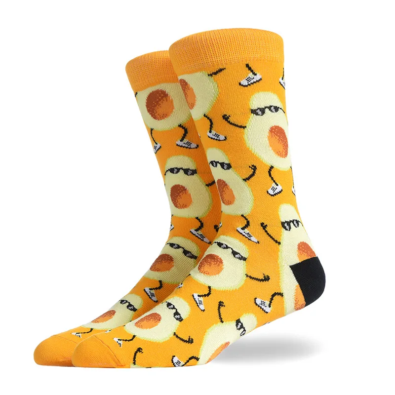 Four season Cotton Socks Men Hip Hop Skateboard Long Sock Casual Colorful Street Fashion Harajuku Man Food Pattern Funny Socks - Цвет: 10