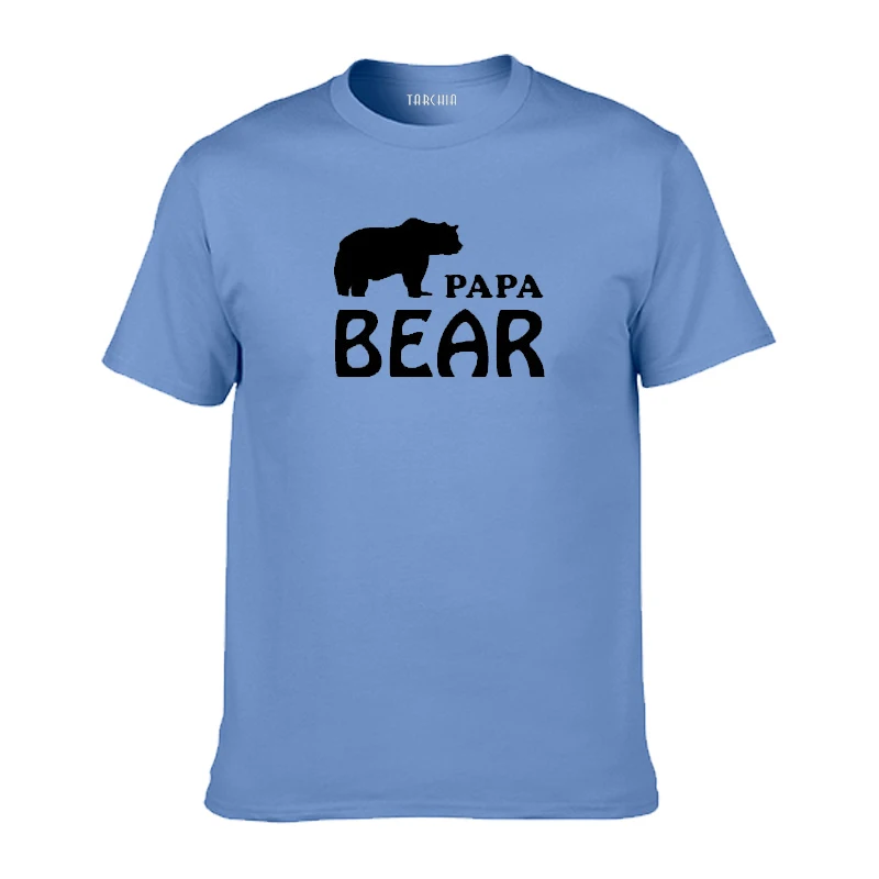 Футболка TARCHIA в британском стиле мужская модная тенниска с принтом Папа медведь