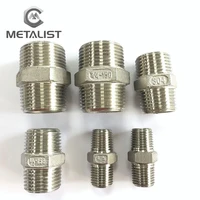 metalist 1 12dn40 hex nipple malemale thicken walledpipe stainless steel ss304 threaded pipe connector 56mm length