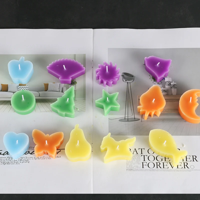 DIY ручной работы маленькая форма свечи pc Луна яблоко Звезда Бабочка лошадь мыло