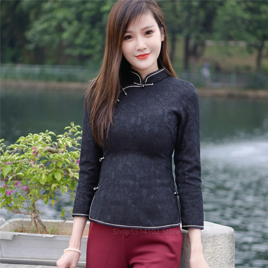 Топ Qipao для женщин традиционный китайский Ципао топы Женская Элегантная атласная