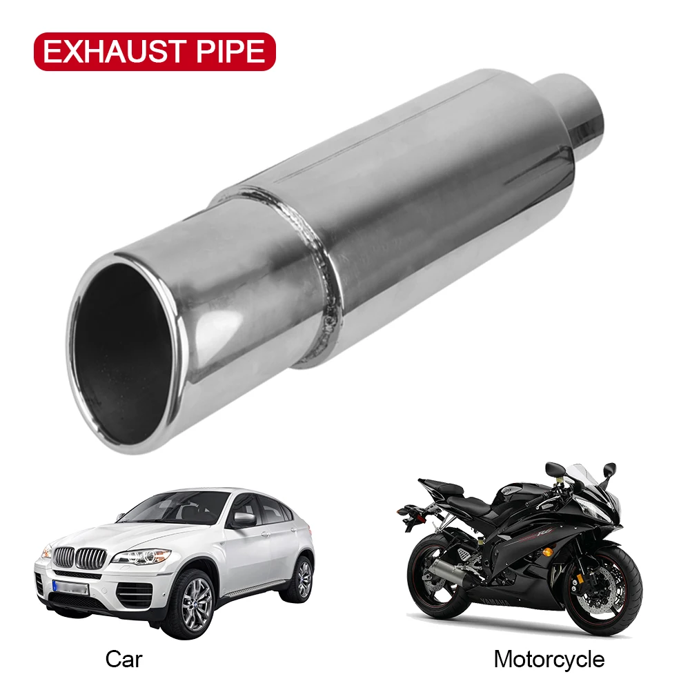 

Car Muffler Auto Accessories Motorcycle Exhaust Pipe Trim 57mm Tail Throat Stainless Steel Universal