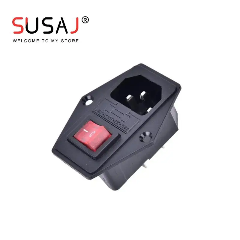 

1pc ON/OFF Switch Socket With Female Plug For Power Supply Cord Arcade Machine IO Switch With Fuse