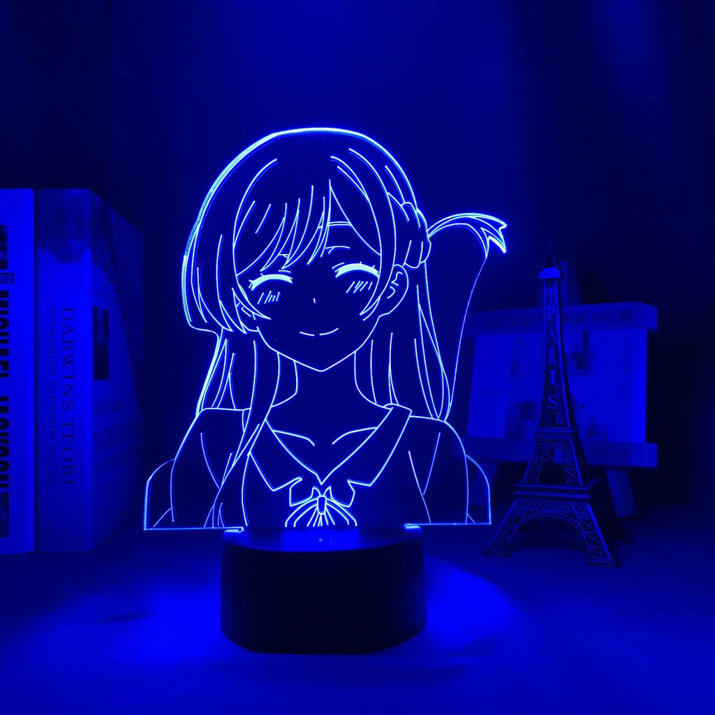 

Kanojo Okarishimasu Chizuru Ichinose Anime Led Light Bedroom Decor Night Light Kids Birthday Gift 3D Lamp Rent A Girlfriend
