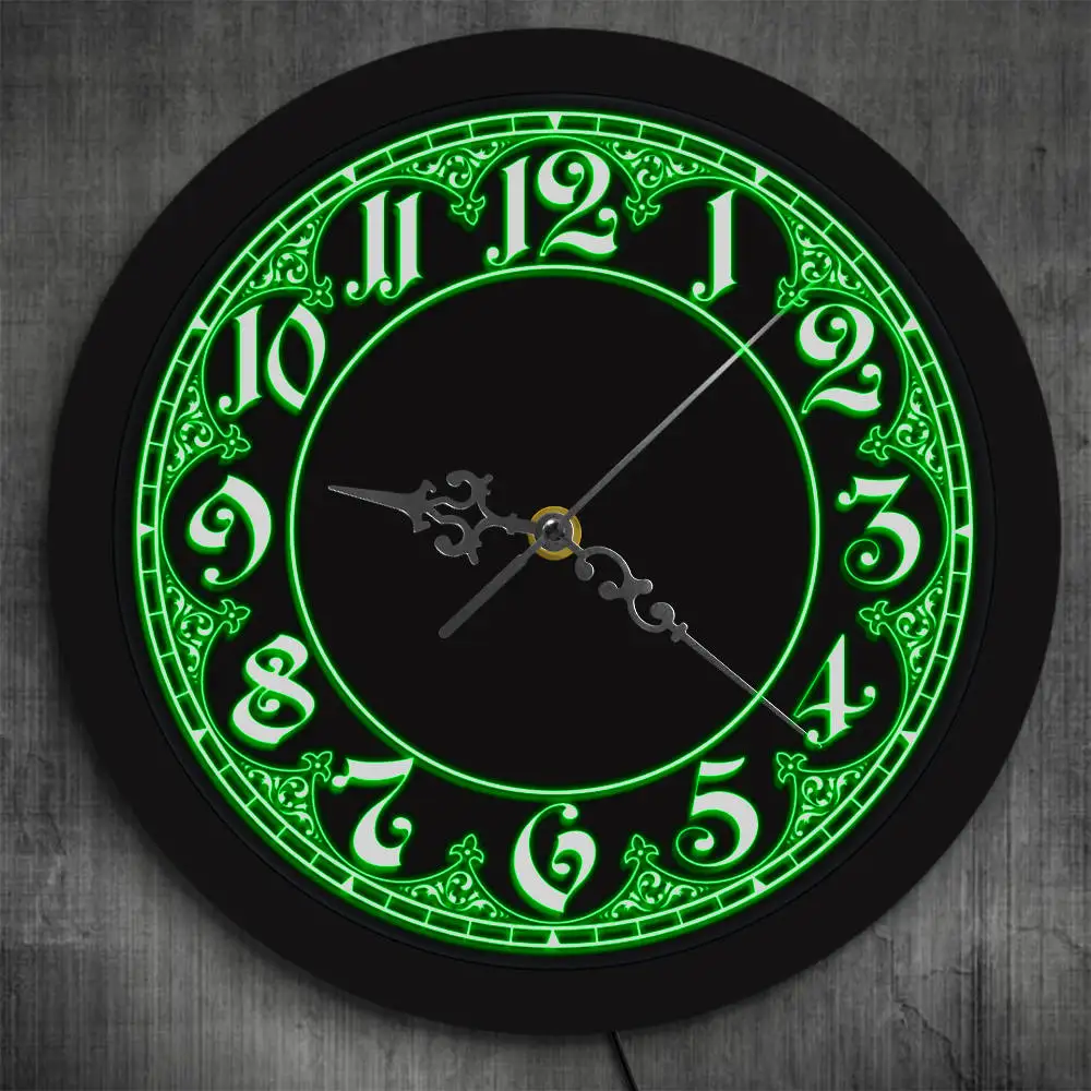 Ретро Стиль Необычные цифры светодиодный светильник настенные часы украшение