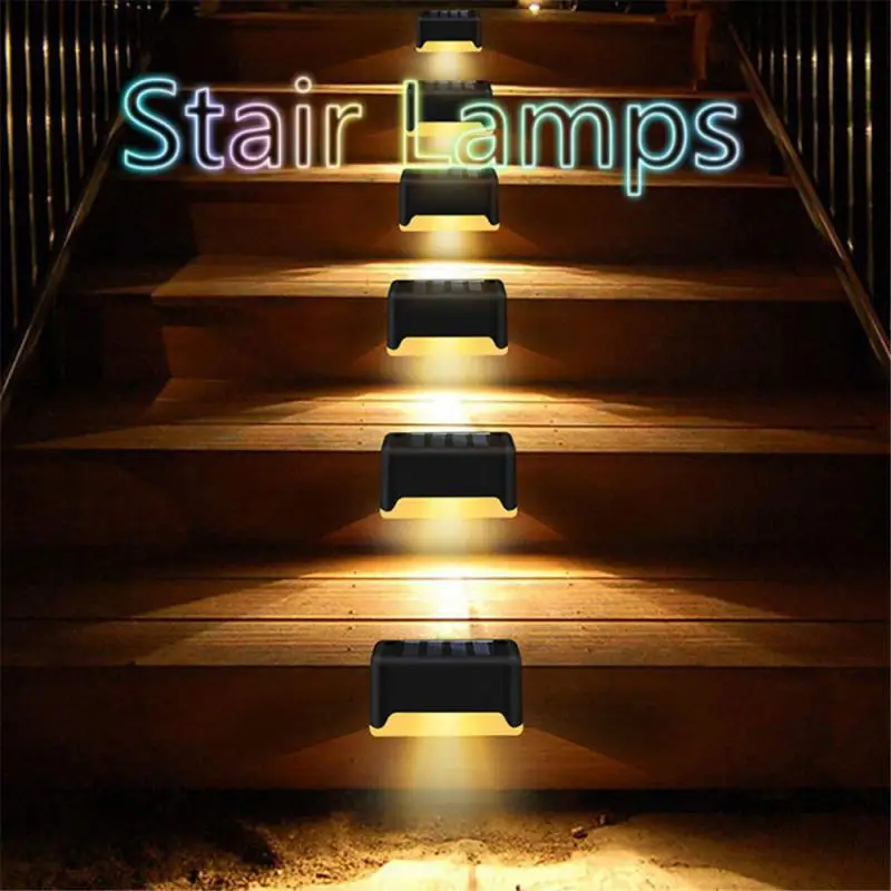 

Lámparas Solares 8pcs Powered Fence Deck Lights Wall Stairs LED Outdoor Garden Lamp Solar Stair Light Waterproof Step Light