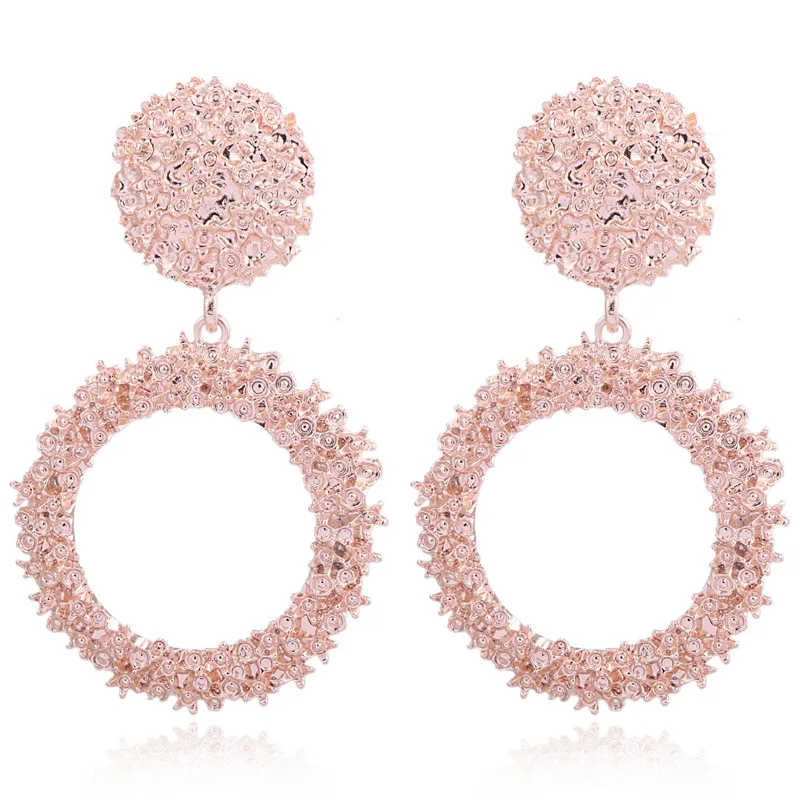 Exaggerated big earrings hot sale Europe and the United States geometric shape Round alloy spray paint plating ear | Украшения и
