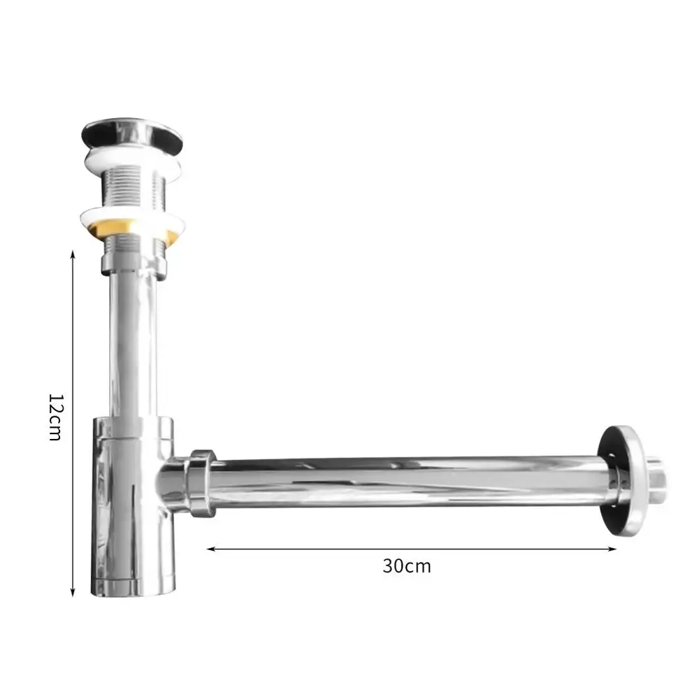 Флюоресцентный дизайнерский сифон для раковины цилиндрический хромированный