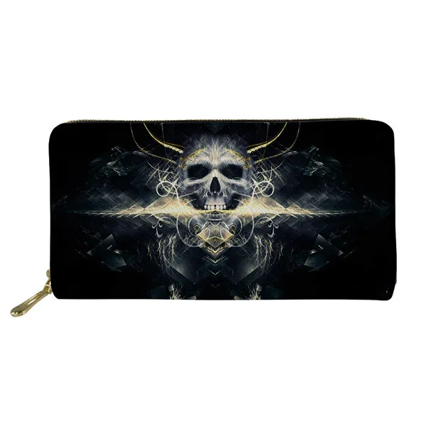 HME1194Z21 FORUDESIGNS/женские длинные кошельки, готический принт черепа, наличные, водонепроницаемые, из искусственной кожи, кошелек для денег, портмоне, держатель для карт, карман для телефона - Цвет: HME1194Z21