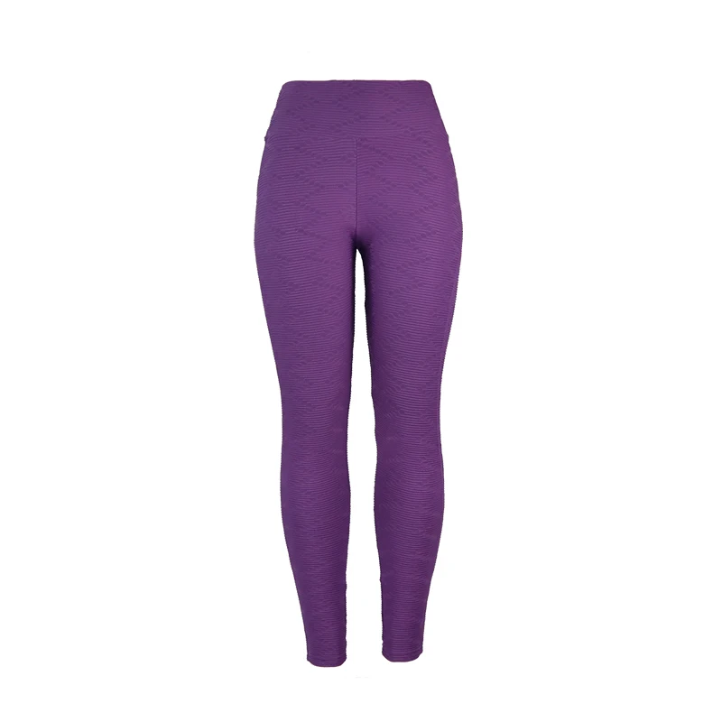 purple Спортивные Леггинсы для фитнеса, подтяжки, ягодицы, с рюшами, высокая талия, штаны для тренировок, йоги, дышащие штаны для бега, тянущиеся, пуш-ап, контроль живота - Цвет: purple