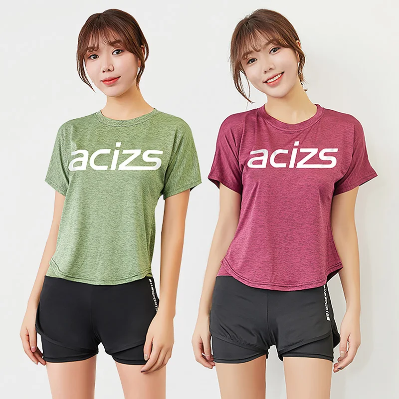 

2 Piece Tracksuit Women Yoga Set for Running Fitness T Shirt Sports Shorts Fitness Clothing Female Training Set Women Sports Set