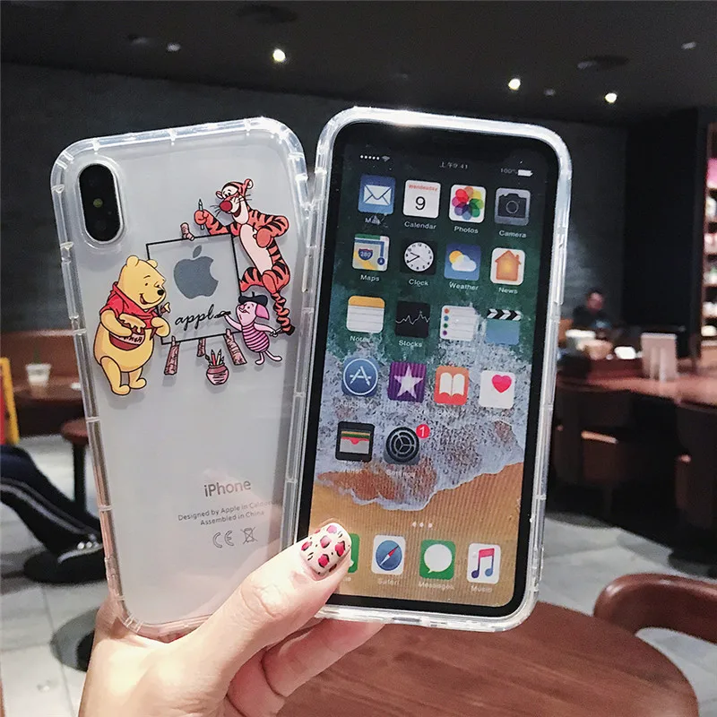 Милый чехол для телефона с изображением Винни Тигра для iphone 6, 6s, 7, 8 plus, 11 Pro, X, XS, Max, Xr, аниме, комиксы, прозрачный мягкий силиконовый чехол
