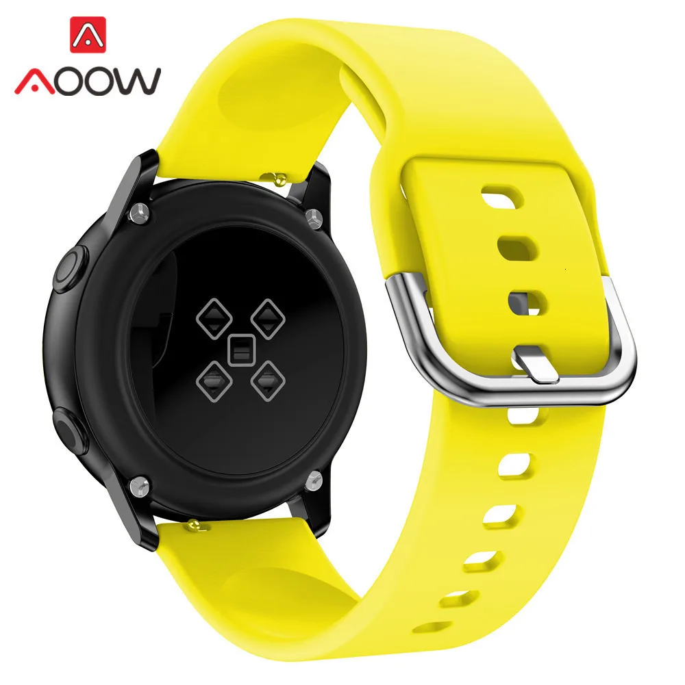 20 мм силиконовый ремешок для часов samsung Galaxy Watch Active 2 42 мм gear S2 huawei Garmin Amazfit Active2 сменный Браслет ремешок