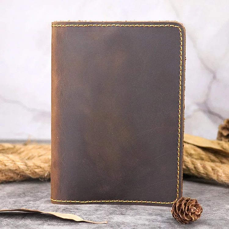 Обложка для паспорта Crazy Horse Мужская из натуральной кожи в стиле ретро дорожные