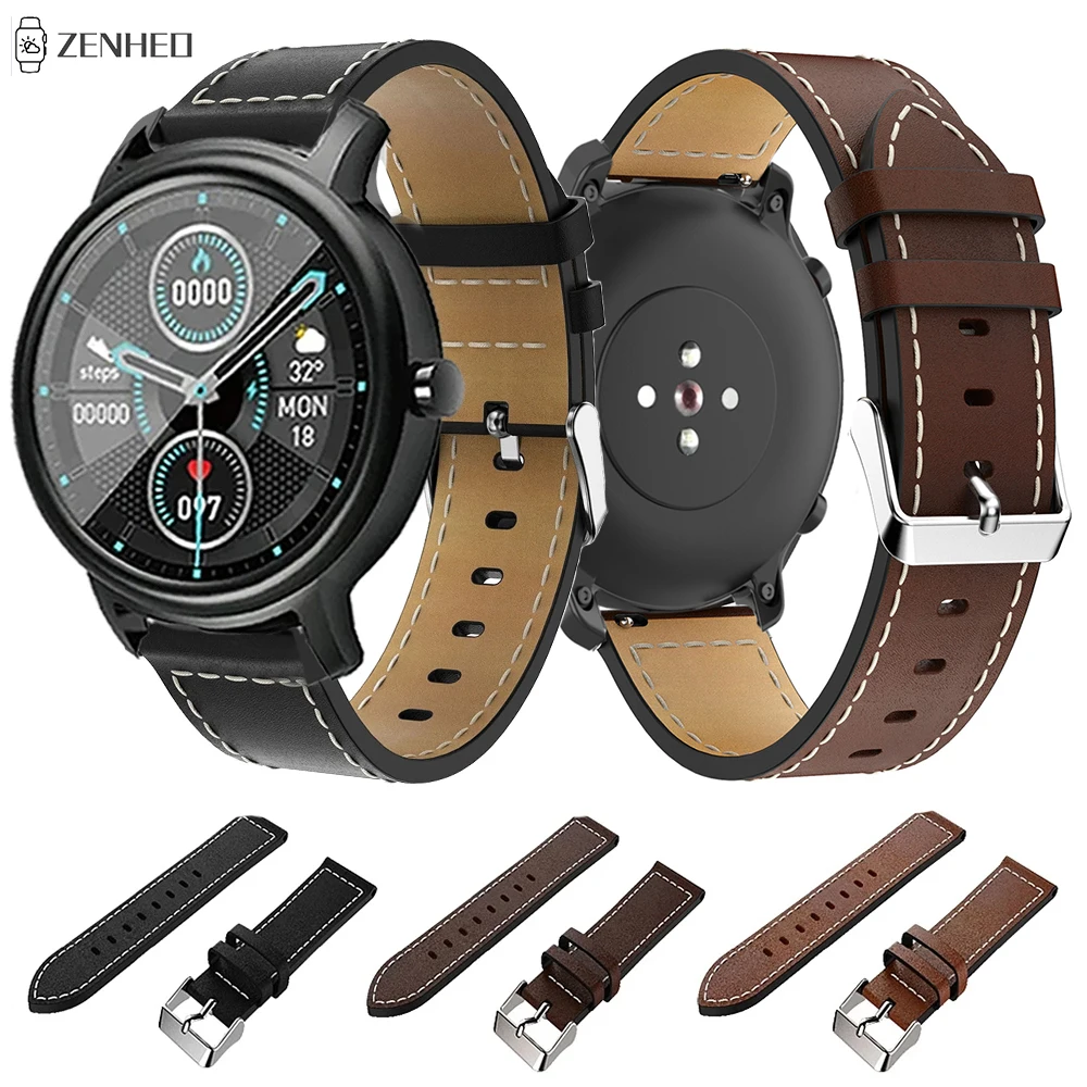 

20mm Leather Strap For Xiaomi Mibro Air Smart Watch Band Replacement Watchband for Xiaomi Huami Amazfit GTR 42mm GTS 2 2e