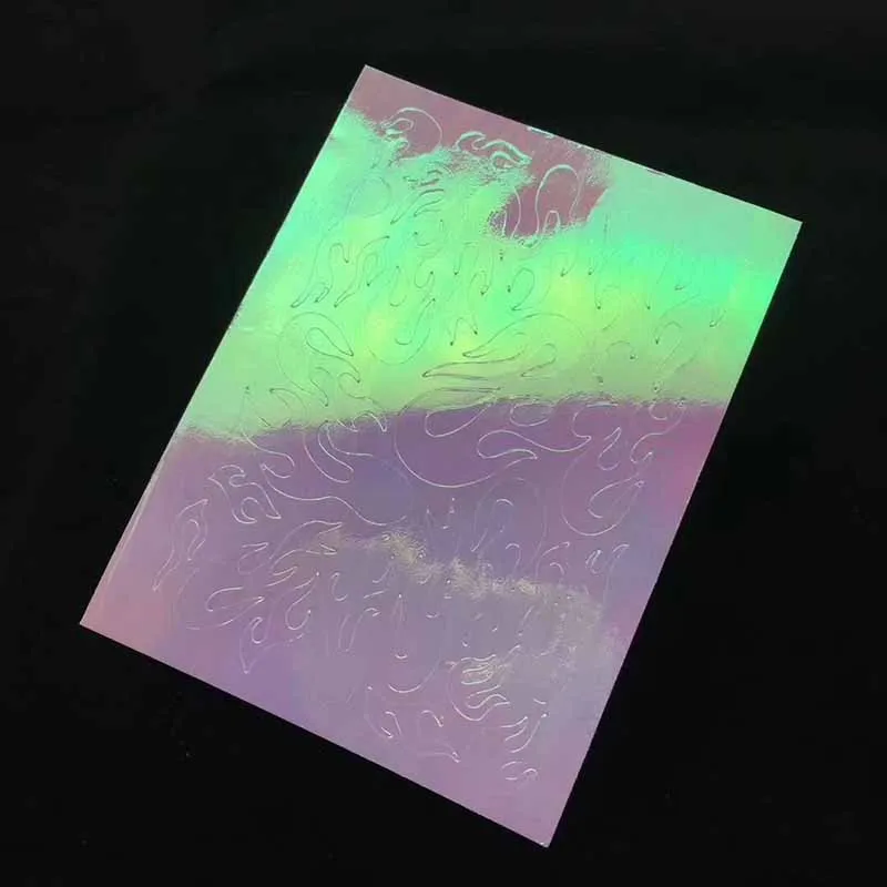 Многоцветный огонь шаблон ногтей полые наклейки Салон 3D искусства ногтя наклейки-трафарет для нейл-арта