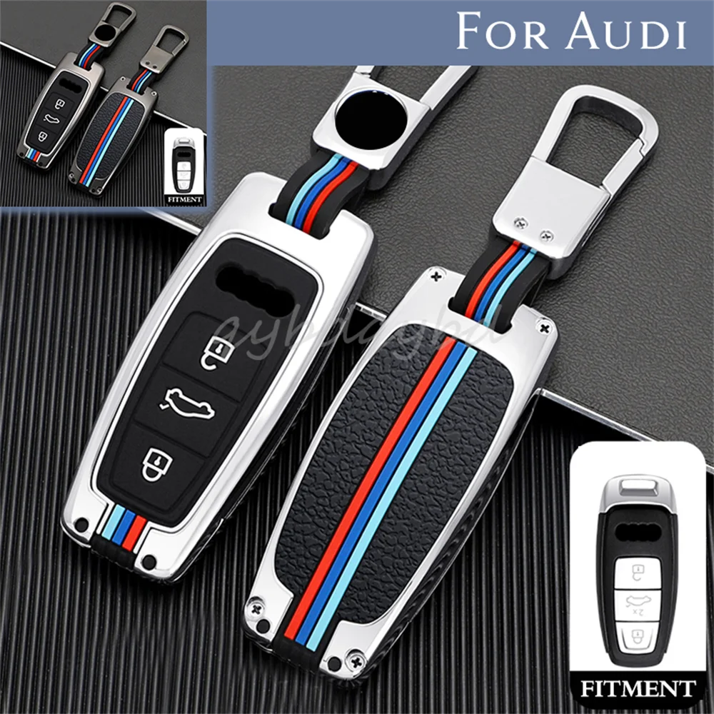 

Zinc Alloy Remote Start Car Key Cover Case Protector Holder Auto Accessories Shell For Audi A6L A7 A8 Q8 Etron C8 D5 2019 2020