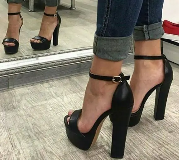 

Однотонная черная матовая кожа, повседневная обувь для вечеринок, женские сандалии-гладиаторы с открытым носком, женские сандалии с ремешк...