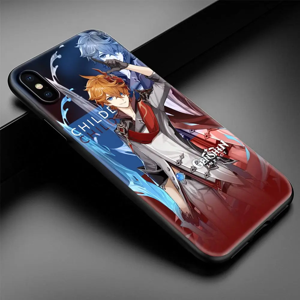 

Genshin Impact Luxury Phone Case Cover for iPhone 11 12 Pro MAX 7 8 XR XS MAX X 6 6S Plus Silicone Soft TPU Coque Shell