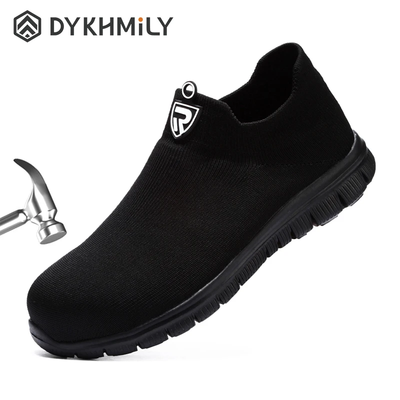 DYKHMILY/Рабочая безопасная обувь для мужчин Легкие дышащие плетеные носки без