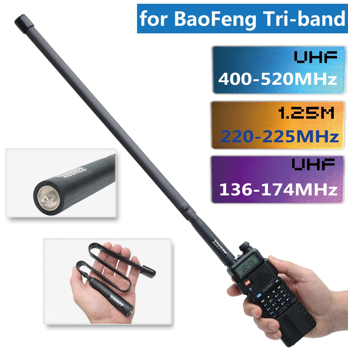 

ABBREE трехдиапазонная 144/222/435 МГц SMA-Женская тактическая антенна
