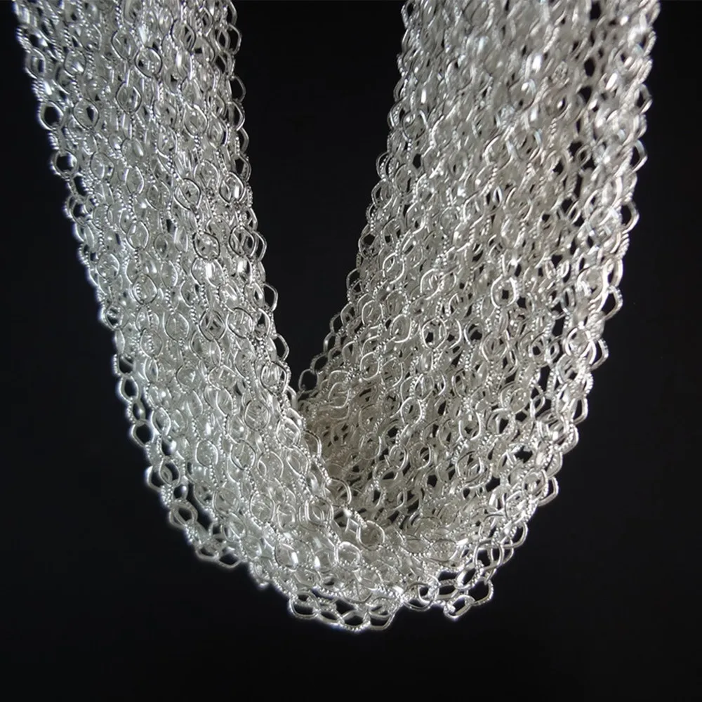 

Silver plated ellipse Chain Finding 5 meter/197",6MM