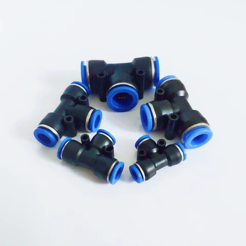 Т-образный соединитель, 2-ходовой ограничитель скорости потока, воздушный пневматический фитинг, наружный диаметр 10 мм, 8 мм, 12 мм, шланг, трубка, вставной в подключение, ручной клапан управления