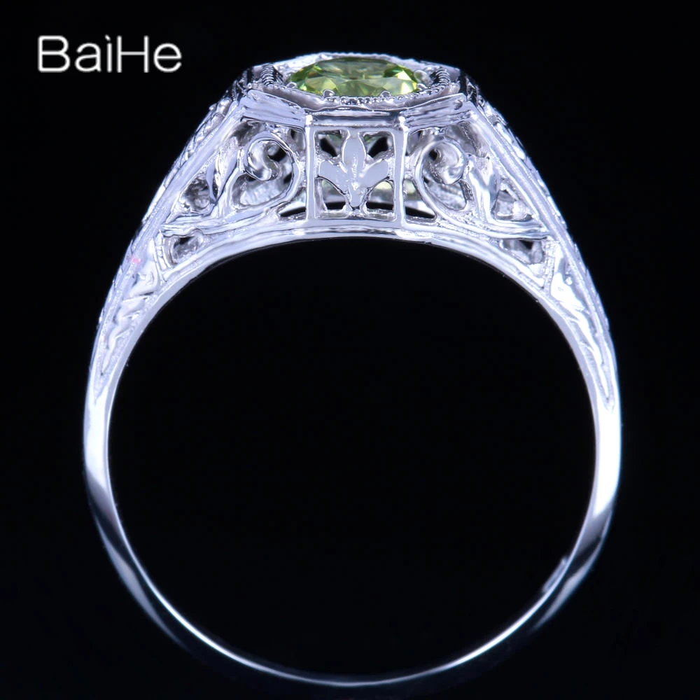 BAIHE однотонные 14K белые золотые зеленые хризолитовые бриллиантовые винтажные